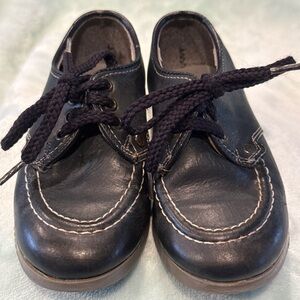 Vintage Jumping Jack's Kid Proof Tie Shoes Black Leather Size 7